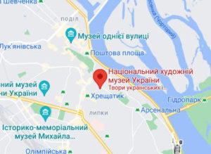 Розташування Національного художнього музею України на карті