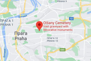 Розташування Ольшанського кладовища на карті