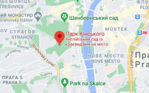 Розташування Парку Кінського на карті