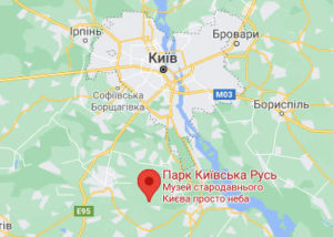 Розташування Парку «Київська Русь» на карті
