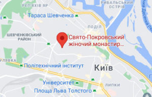 Розташування Свято-Покровського монастиря на карті