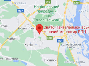 Розташування Свято-Пантелеймонівського жіночого монастиря на карті