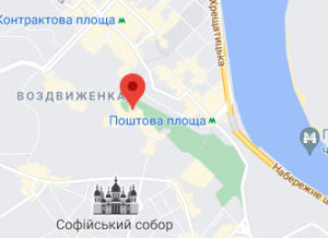 Розташування Андріївського узвозу на карті