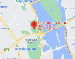 Розташування Батьківщини-матері на карті