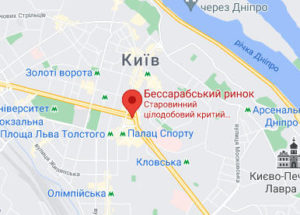 Розташування Бессарабського ринку на карті