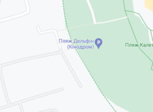 Розташування Пляжу «Дельфін» в Одесі на карті