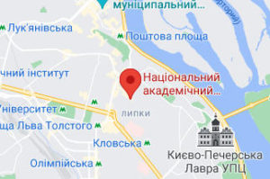 Розташування Драматичного театру ім. Івана Франка на карті