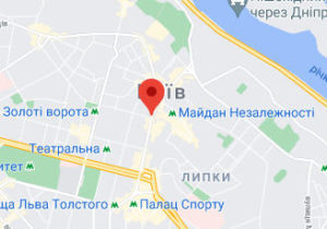 Розташування Хрещатика на карті