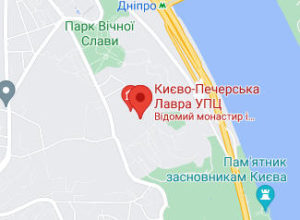 Розташування Києво-Печерської Лаври на карті