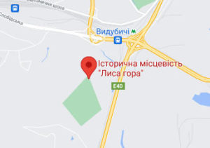 Розташування Лисої гори на карті