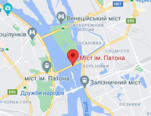 Розташування Міст ім. Патона на карті