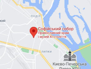 Розташування Софійського собору на карті