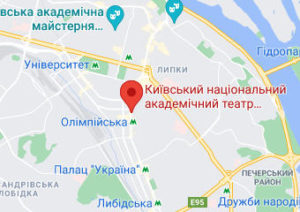 Розташування Київського національного академічного театру оперети на карті