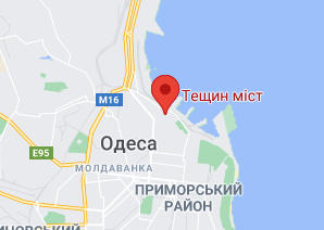 Розташування Тещиного мосту на карті