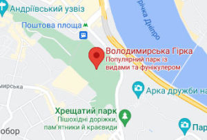 Розташування Володимирської гірки на карті