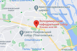 Розташування Володимирського собору на карті