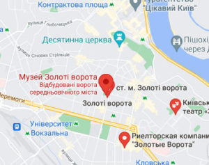 Розташування Золотих воріт на карті
