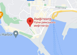 Розташування Амфітеатру Дурреса на карті