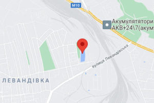 Розташування Левандівського озера на карті