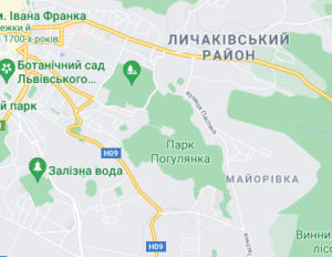 Розташування Парку Погулянка на карті