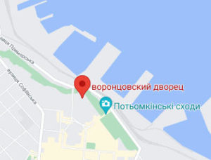 Розташування Воронцовського палацу на карті