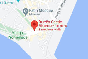 Розташування Замку Дурреса і Венеціанської вежі на карті