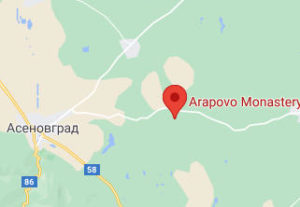 Розташування Араповського монастиря на карті
