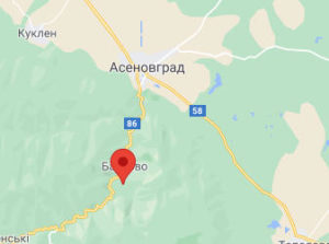 Розташування Бачковського водоспаду на карті