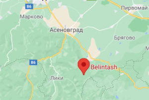 Розташування Тракійського святилища Белінташ на карті