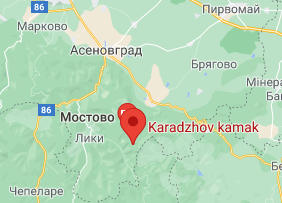 Розташування Караджова каменя на карті