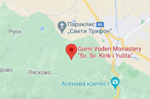 Розташування Горноводенського монастиря Свв. Кирика і Юліти на карті
