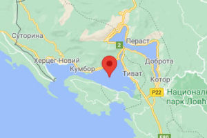 Розташування Бока-Которської бухти на карті