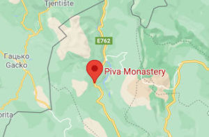 Розташування Півського монастиря на карті