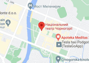 Розташування Національного театру Чорногорії на карті