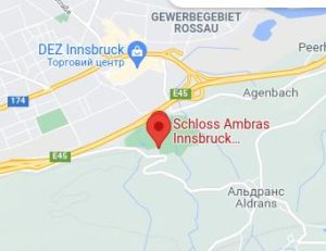 Розташування Замку Амбрас на карті