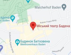 Розташування Міського театру Бадена на карті
