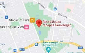Розташування Галереї Бельведер на карті