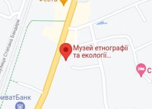 Розташування Музею етнографії та екології Карпатського краю на карті