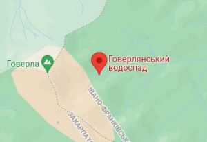 Розташування Говерлянського водоспаду на карті