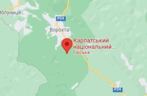 Розташування Карпатського національного природного парку на карті