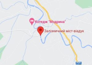 Розташування Моста-віадука в Ворохті на карті