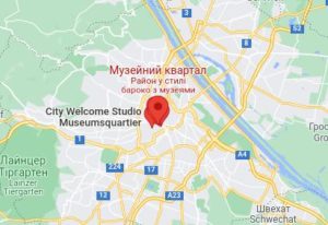 Розташування Музейного кварталу на карті