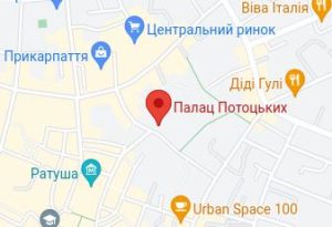 Розташування Замку Потоцьких на карті