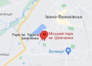 Розташування Парку ім. Тараса Шевченка на карті
