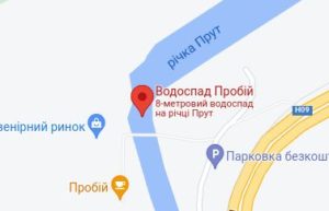 Розташування Водоспаду 