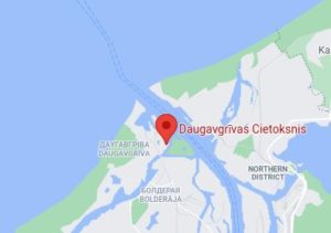 Розташування Даугавгривської фортеці на карті