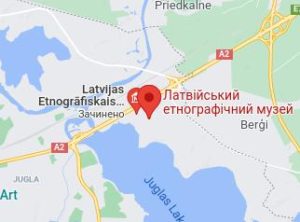 Розташування Латвійського етнографічного музейю на карті