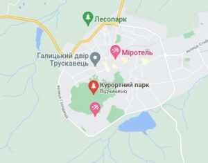 Розташування Курортного парку на карті