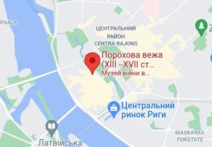 Розташування Порохової вежі на карті