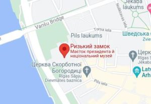 Розташування Ризького замку на карті